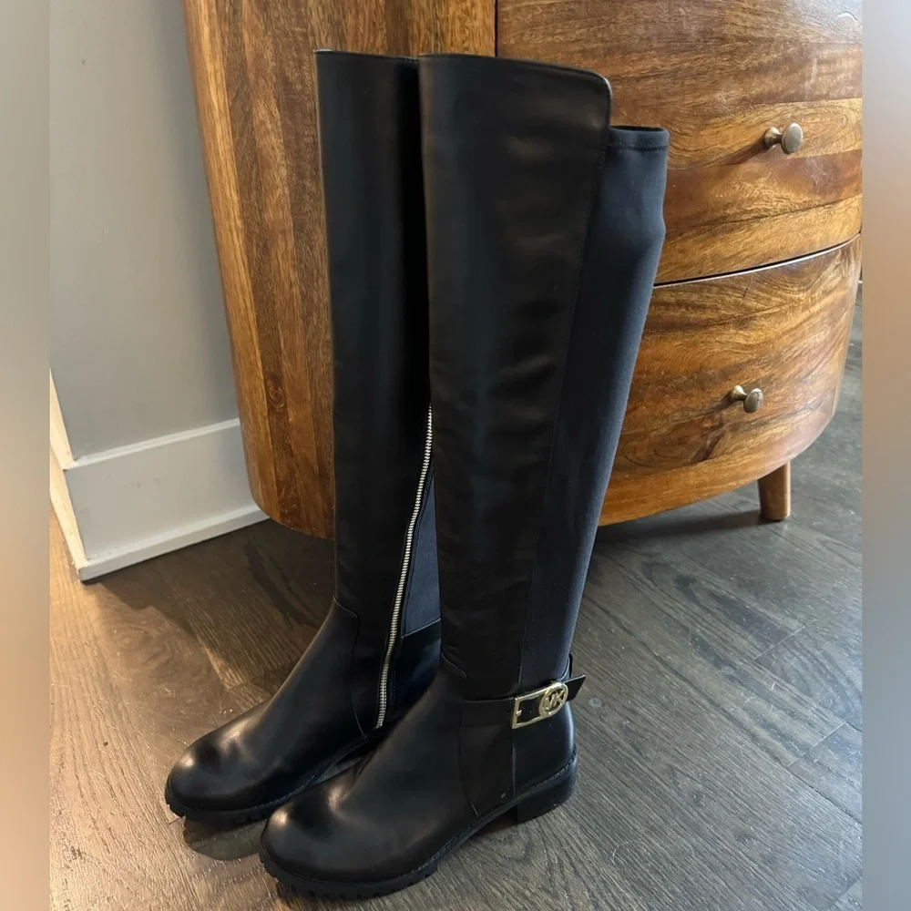 Michael Kors Bryce Stretch-Back Leather Over the Knee Boot NWOB